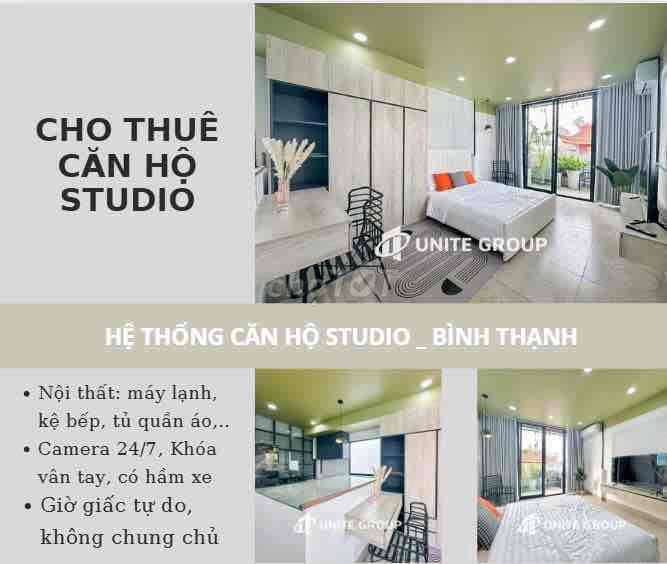 CHO THUÊ STUDIO FULL NỘI THẤ _BÌNH THÀNH_GẦN VĂN LANG, HUTECH,HIU, UEH