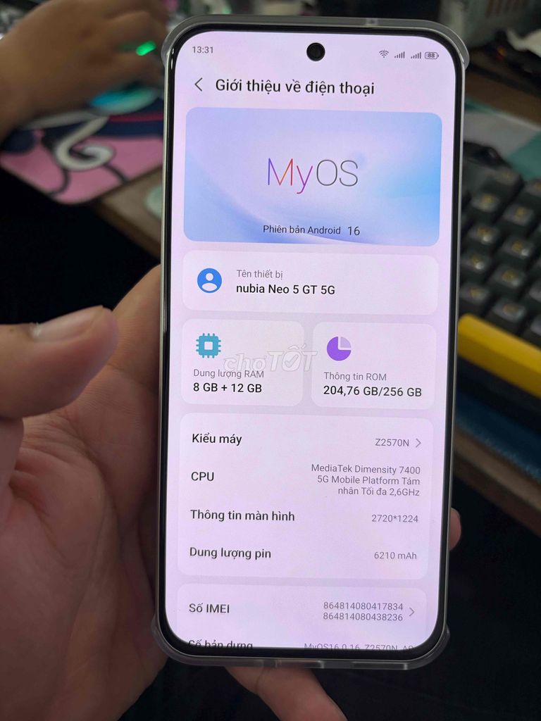 Nubia Neo 5 GT 5G 256GB Xám. Mua bán Điện thoại tại Thành phố Thủ Đức Tp Hồ Chí Minh được đăng bởi Sang hình 1