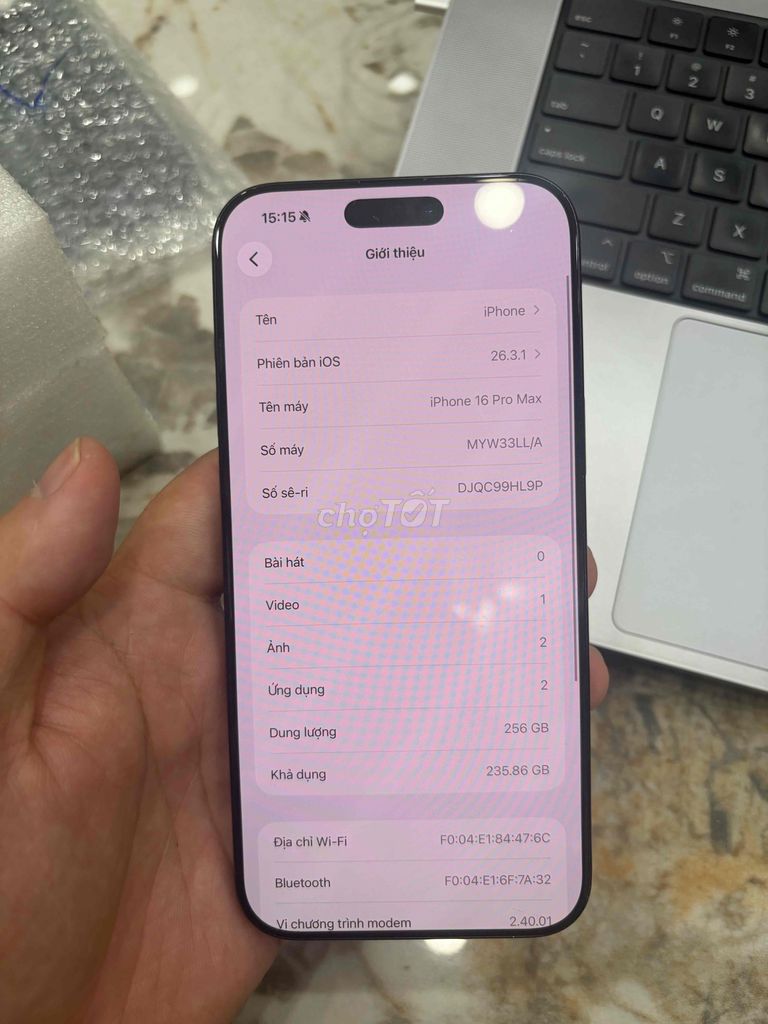 iPhone 16 Pro Max 256GB Đen Mỹ. Mua bán Điện thoại tại Huyện Thanh Trì Hà Nội được đăng bởi Đoàn Xuân Tùng hình 1