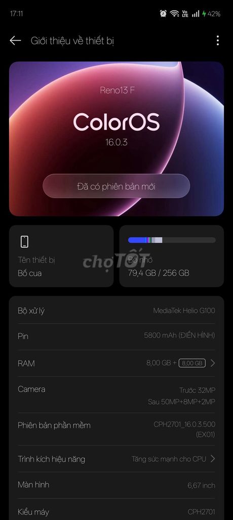 Oppo Reno13 F 8GB/256GB. Mua bán Điện thoại tại Quận Thanh Xuân Hà Nội được đăng bởi bin hieu hình 1