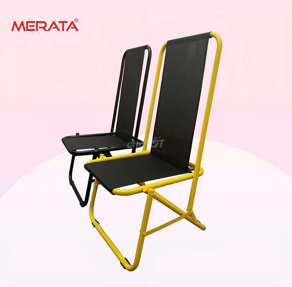 Ghế xếp MERATA GCC01 Thép sơn Vàng, Đen. Mua bán Bàn ghế tại Thành phố Rạch Giá Kiên Giang được đăng bởi NHÃ ĐAN KG hình 1