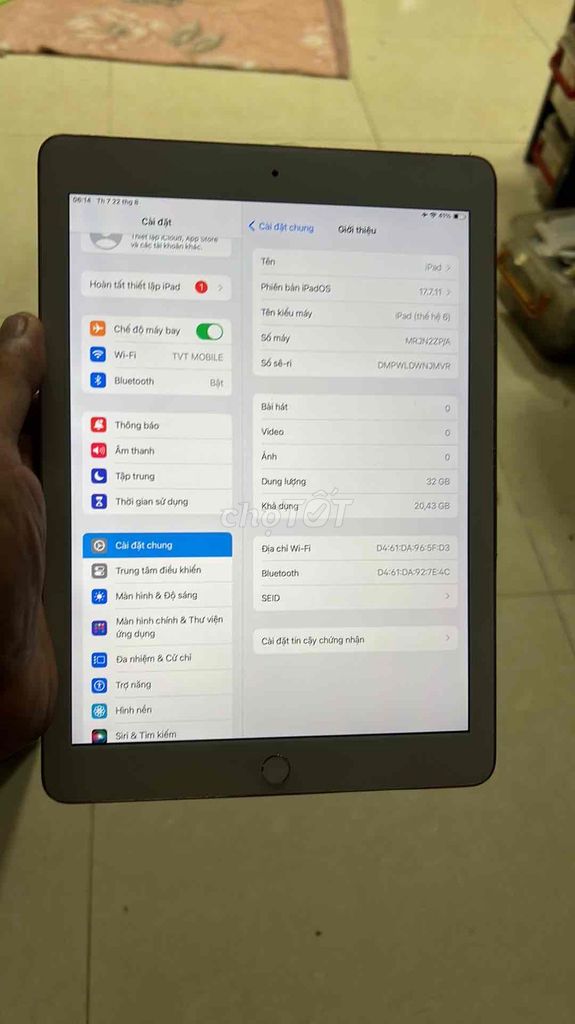 Apple iPad Gen 6 32GB WiFi Vàng Đồng Đã sử dụng. Mua bán Máy tính bảng tại Quận Bình Thạnh Tp Hồ Chí Minh được đăng bởi Tấn Mobile hình 1