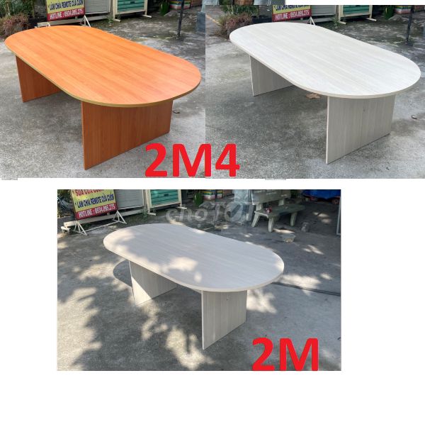 BÀN LÀM VIỆC NHÓM 2M4 ! BÀN HỘP OVAL ! BÀN HỘP 2M