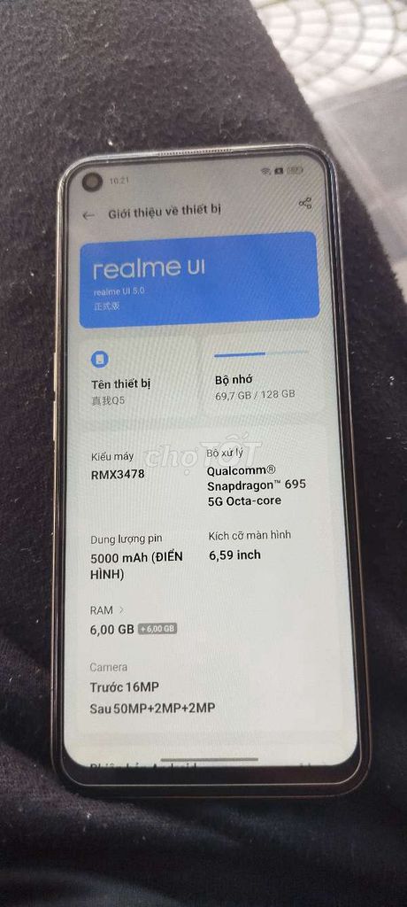 Realme Q5 128GB Vàng 95%. Mua bán Điện thoại tại Quận Sơn Trà Đà Nẵng được đăng bởi Nguyễn Huy hình 1