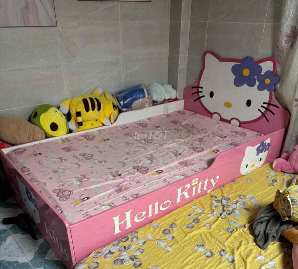 Giường trẻ em Hello Kitty 1m2 Hồng. Mua bán Giường, chăn ga gối nệm tại Thành phố Thủ Đức Tp Hồ Chí Minh được đăng bởi Lan Anh  hình 1