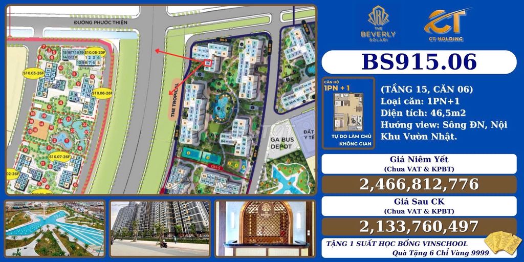 1PN+ siêu rẻ hàng CĐT chỉ 2.133ty chưa VAT