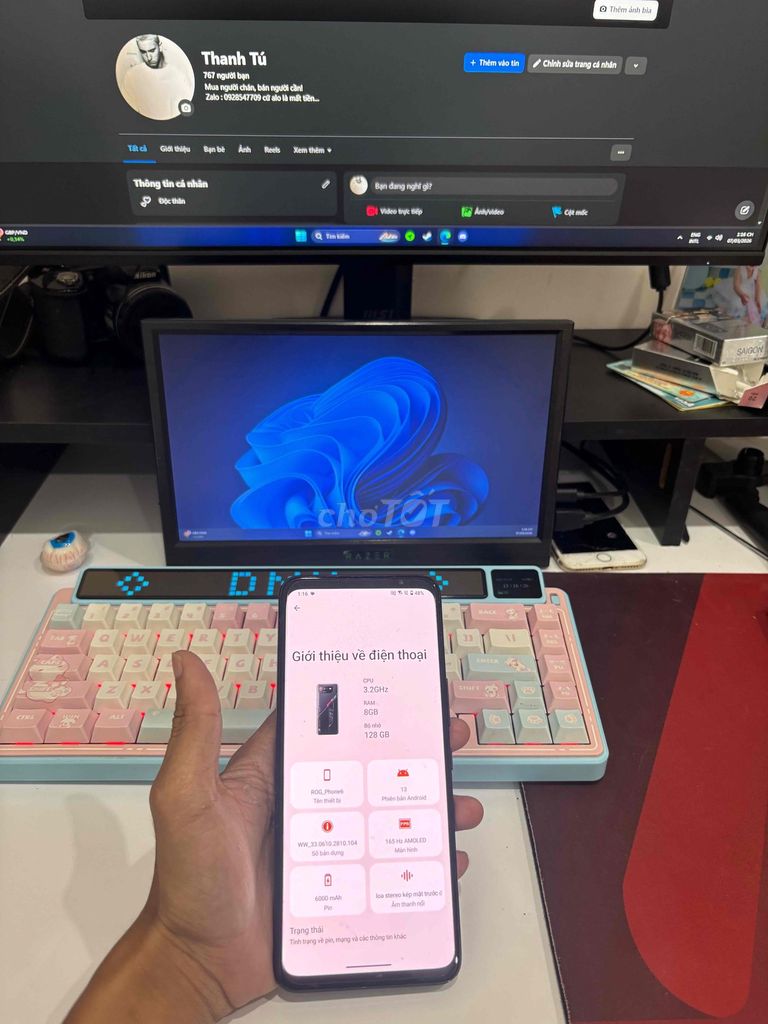 ROG Phone 6 128GB Đen. Mua bán Điện thoại tại Huyện Cờ Đỏ Cần Thơ được đăng bởi ATUS GMP hình 1