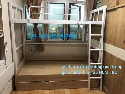 giá tốt-giường sắt 1tầng trên cao,hộp 4-8baobềnđẹp