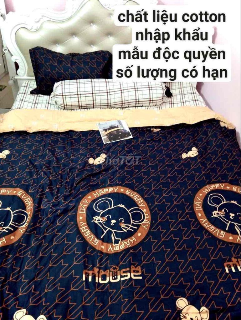 sale full bộ chăn ga gối cotton hàng nhập khẩu