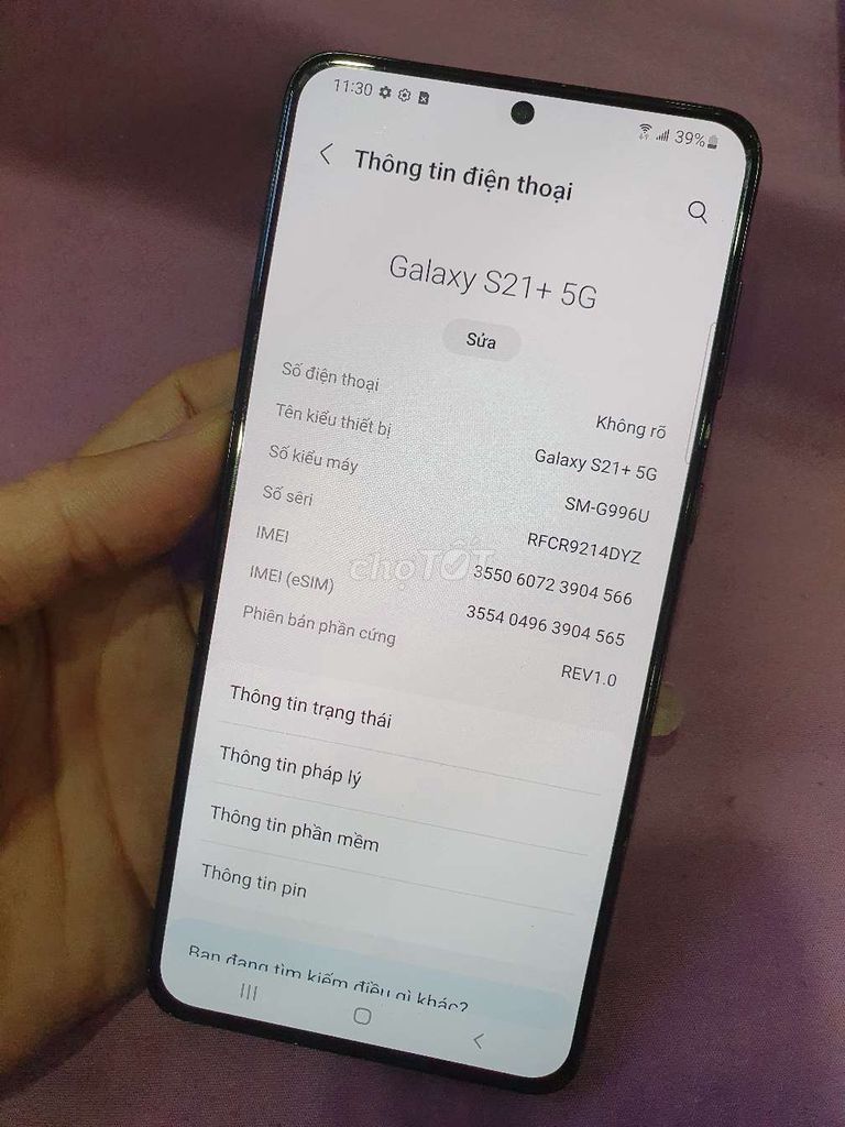 S21 Plus 5G chip sanp 888 zin full giá rẻ. Mua bán Điện thoại tại Quận Tân Phú Tp Hồ Chí Minh được đăng bởi Triệu Tử Long hình 1