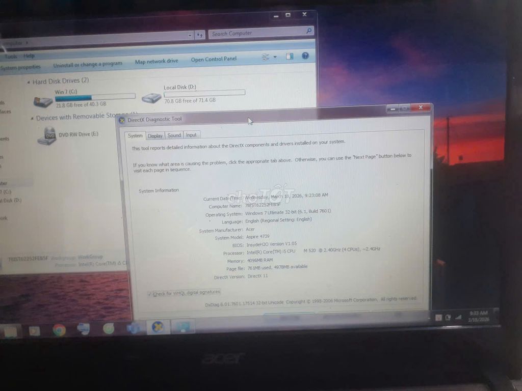 bán acer 4739 i5 4g ok+ mua đổi lin kiện pc laptop. Mua bán Laptop tại Huyện Hóc Môn Tp Hồ Chí Minh được đăng bởi thanh hình 1