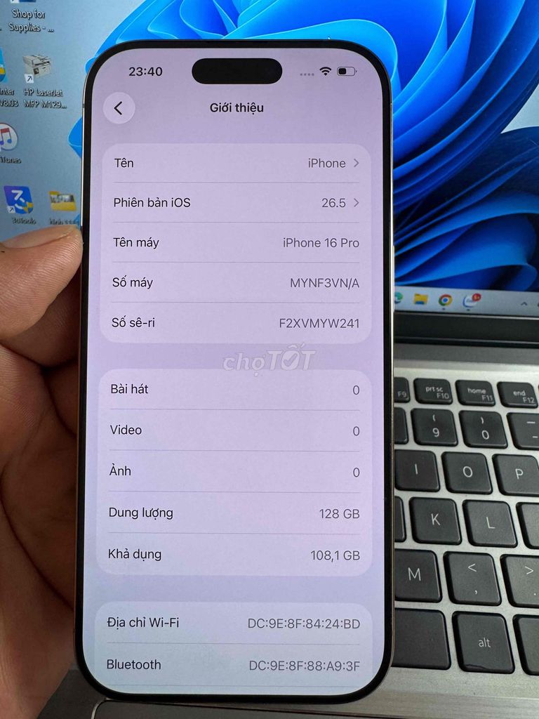 Apple iPhone 16 Pro 128GB Vàng 99%. Mua bán Điện thoại tại Quận 6 Tp Hồ Chí Minh được đăng bởi QUỐC THIÊN BÁN GÓP 0 ĐỒNG  hình 1