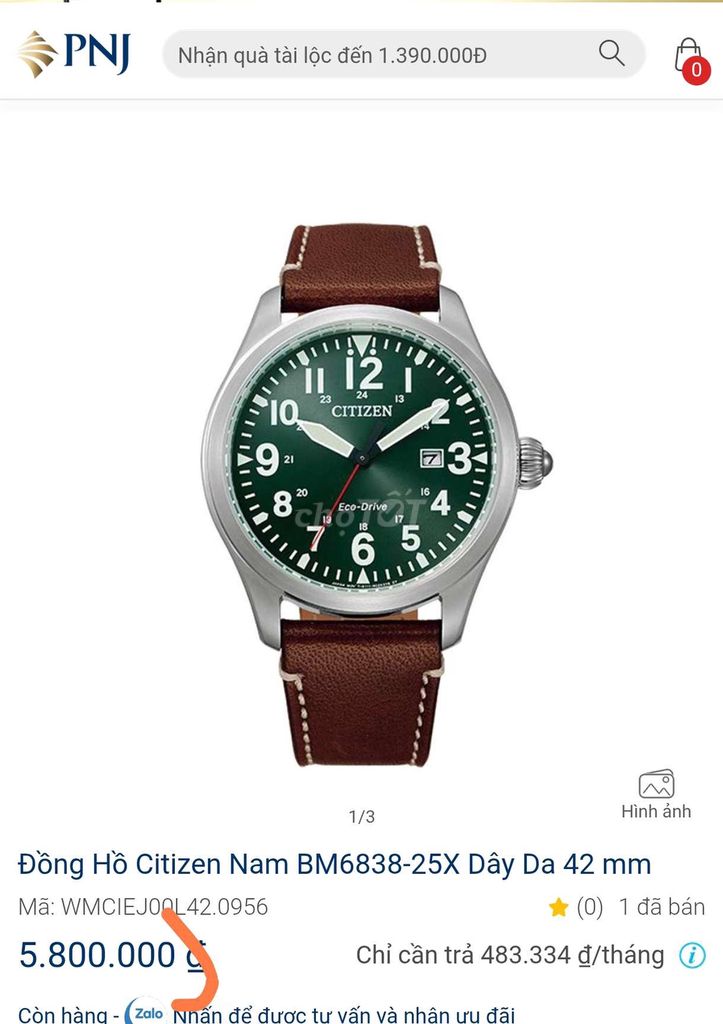 Citizen dòng eco drive size 42mm