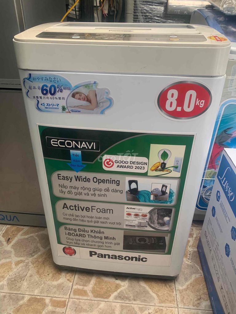 máy giặt panasonic 8.0kg mới 90%