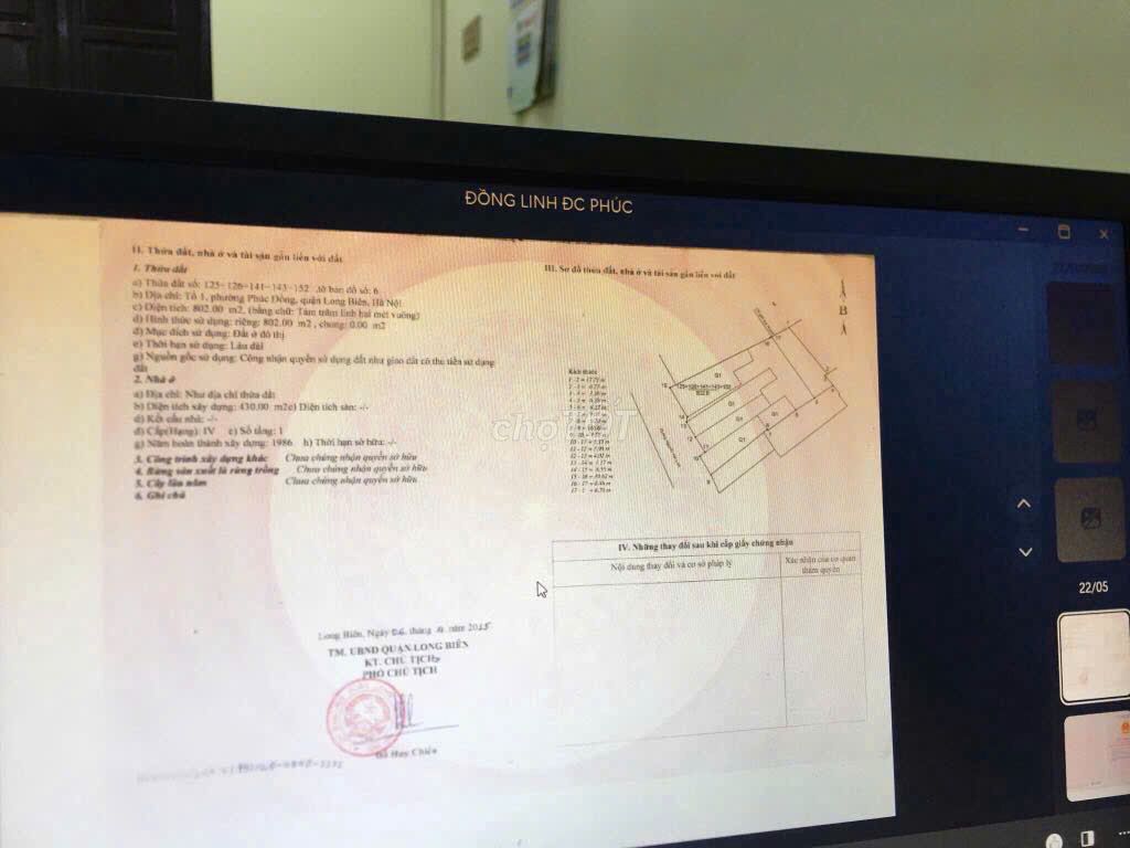 Cần bán 140m2 Đất sổ đỏ tại Phúc Đồng, Long Biên, Hà Nội