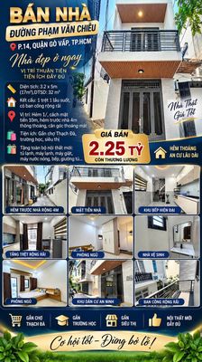 [SHR] Hẻm 4m - Phạm Văn Chiêu 17m2 1 Trệt 1 Lầu Full Nội Thất Mới