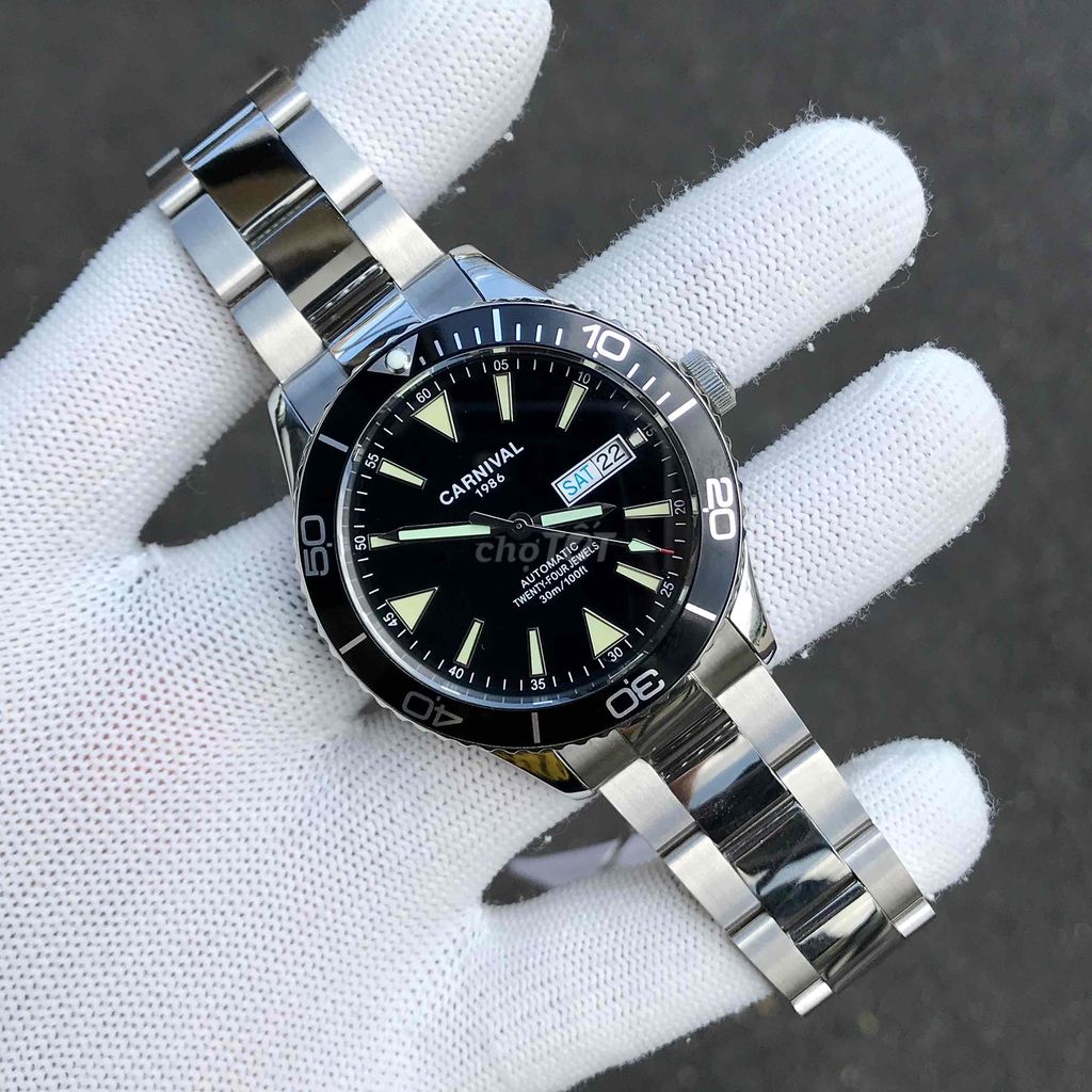 Đồng hồ cơ Carnival dáng Rolex Submariner size 41