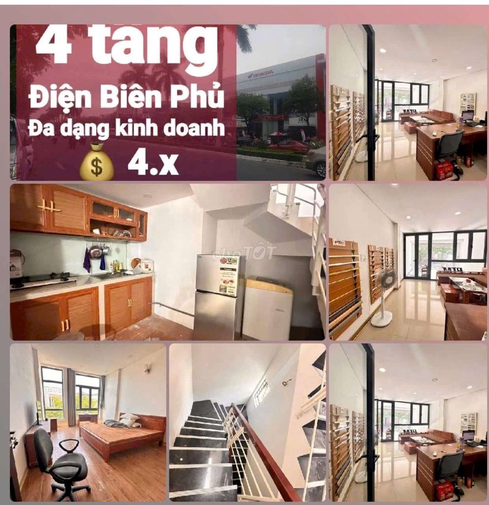 CĂN NHÀ 4 TẦNG TRUNG TÂM - KỀ NGAY ĐƯỜNG ĐIỆN BIÊN PHỦ - GIÁ TỐT TT