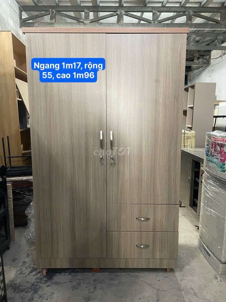 Tủ quần áo Gỗ công nghiệp Vân gỗ 1m17 Like new. Mua bán Tủ, kệ gia đình tại Quận 12 Tp Hồ Chí Minh được đăng bởi Trinh Nguyen Thi Le hình 1