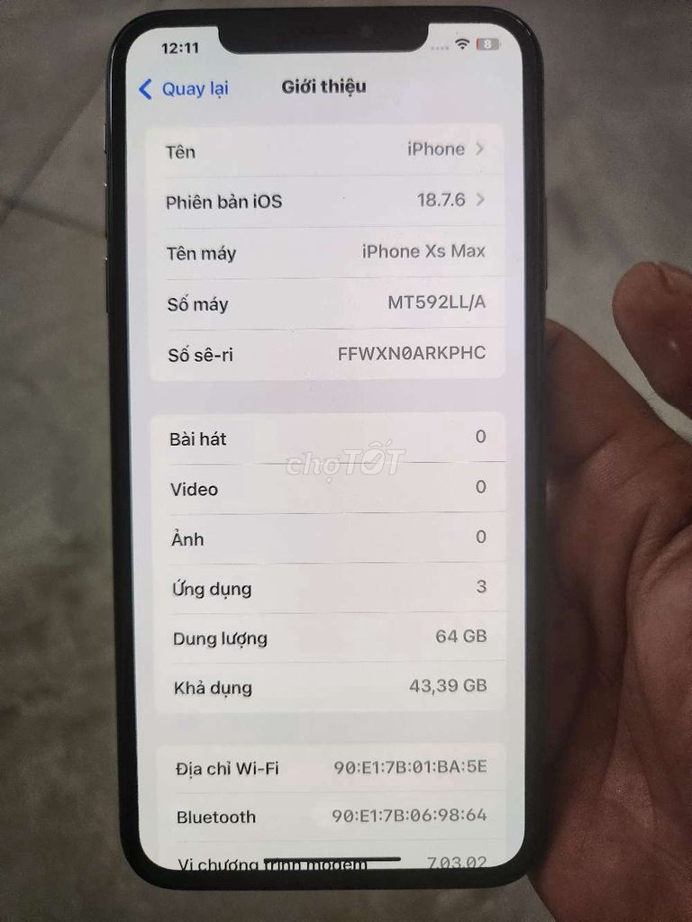 Apple iPhone Xs Max 64GB Đen. Mua bán Điện thoại tại Quận 7 Tp Hồ Chí Minh được đăng bởi Bạch Dương Đang Lớn hình 1