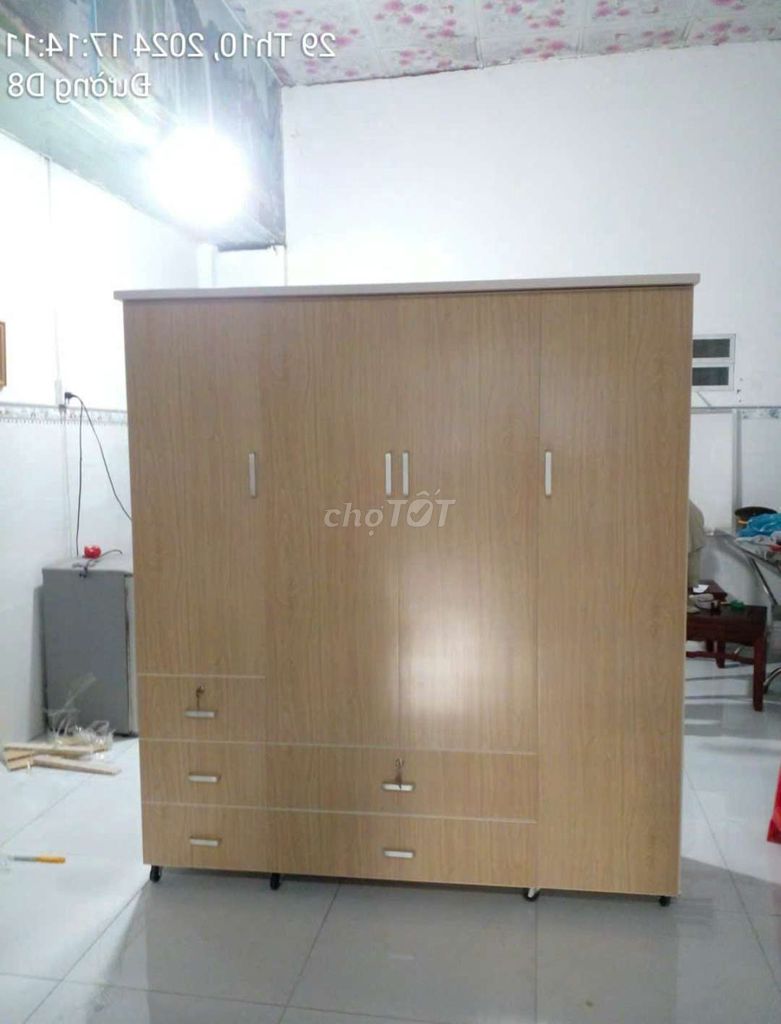 TỦ NHỰA ĐÀI LOAN 4 CÁNH MÀU XOAN ĐÀO CÓ GƯƠNG . Mua bán Tủ, kệ gia đình tại Quận Phú Nhuận Tp Hồ Chí Minh được đăng bởi Tủ nhựa đài loan hoàng quân hình 1