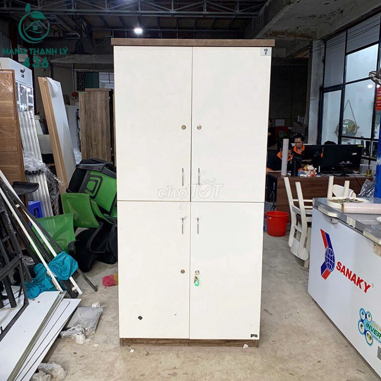 Tủ Quần Áo Gỗ MDF Trắng 4 Ngăn Đẹp 90%. Mua bán Tủ, kệ gia đình tại Quận Tân Phú Tp Hồ Chí Minh được đăng bởi Hàng thanh lý 436 hình 1