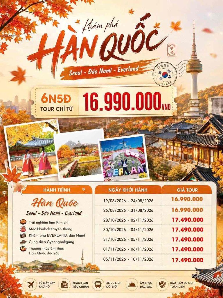 Tour Hàn Quốc 6N5Đ Đà Nẵng Vietjet 3 sao. Du lịch tại Quận Cẩm Lệ Đà Nẵng được đăng bởi Linh Nguyễn hình 1