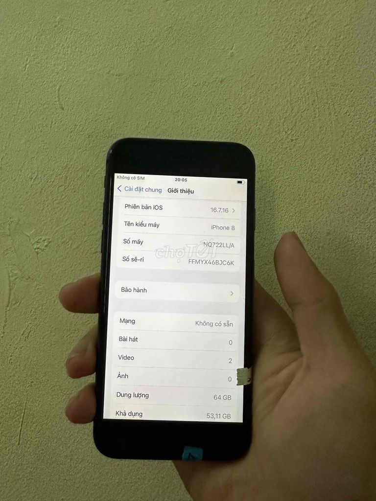 máy iphone 8 64gb quốc tế zin nguyên áp. Mua bán Điện thoại tại Quận Đống Đa Hà Nội được đăng bởi Hải Bình hình 1