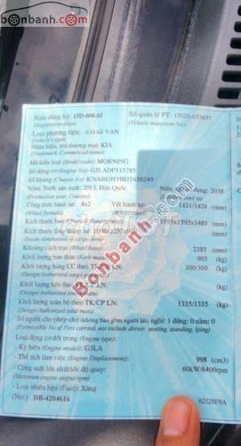 Kia Morning Van 1.0 AT 2013. Mua bán Ô tô tại Quận Dương Kinh Hải Phòng được đăng bởi BRAVE hình 2