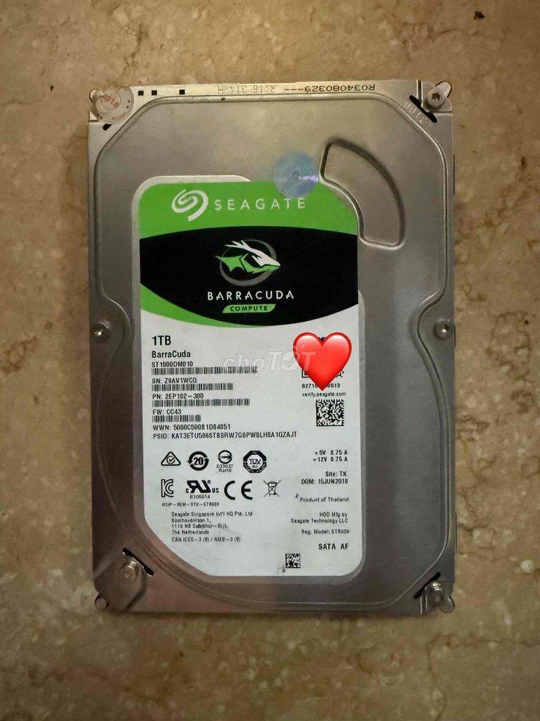 Ổ cứng HDD Seagate Barracuda 1TB Nhanh. Mua bán Linh kiện (RAM, Card...) tại Quận Bình Tân Tp Hồ Chí Minh được đăng bởi Hoàng  hình 1