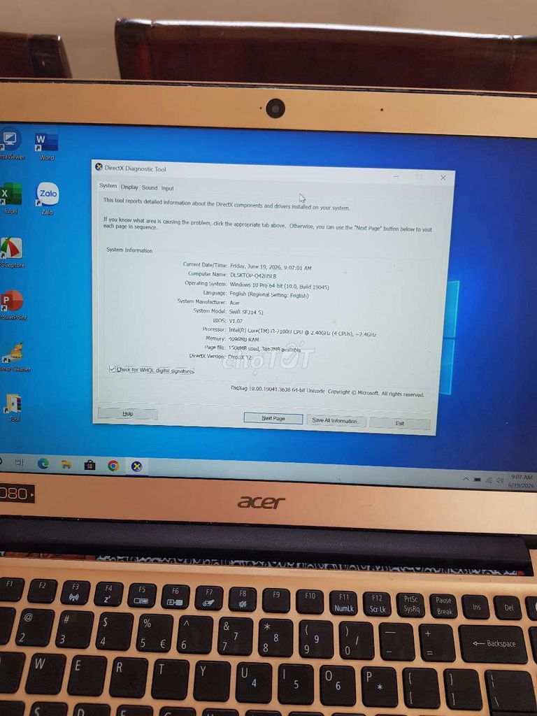 Acer Swift SF314-51 i3 7100u 14 inch 4GB/128GB . Mua bán Laptop tại Quận Tân Phú Tp Hồ Chí Minh được đăng bởi Lơi hình 1