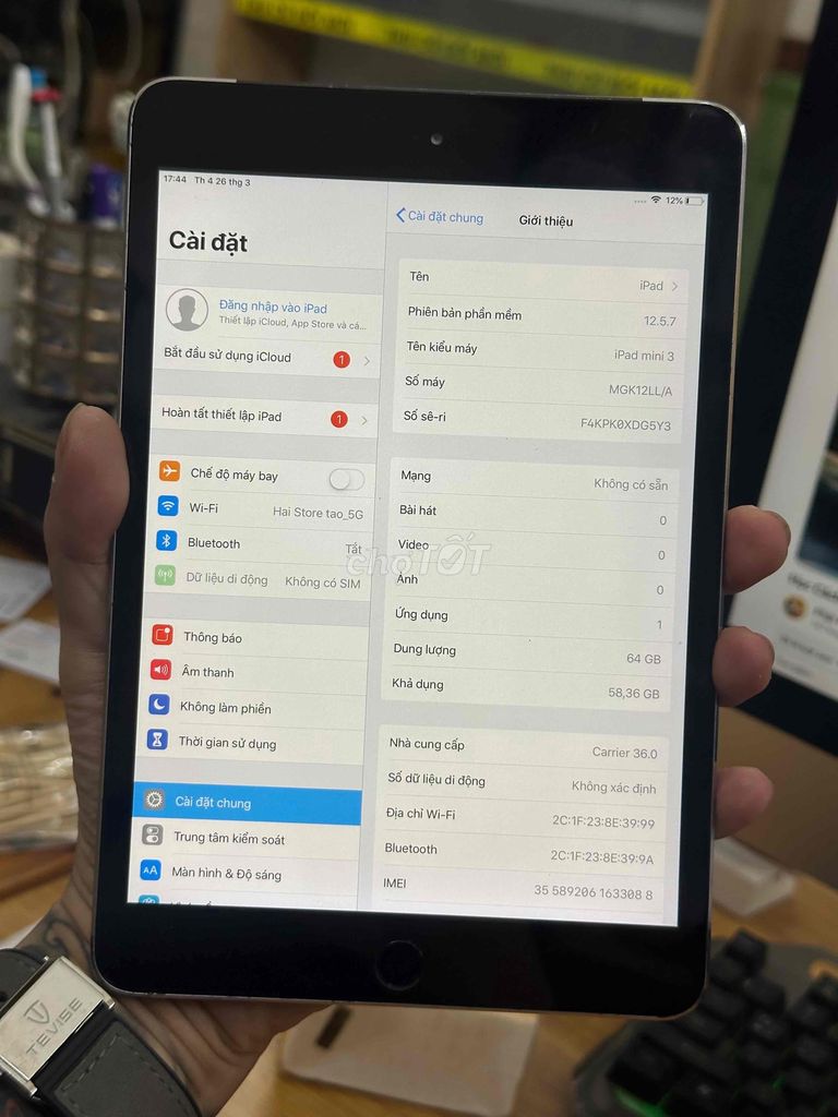 ipad mini 3 64gb pin 100% 4g wifi. Mua bán Máy tính bảng tại Quận Lê Chân Hải Phòng được đăng bởi Hải Store Táo hình 2