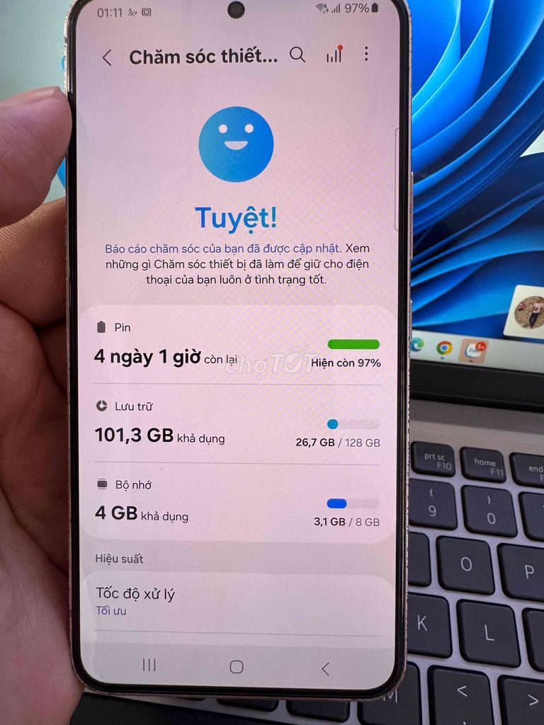 Samsung S22 128GB Hồng 98%. Mua bán Điện thoại tại Quận 6 Tp Hồ Chí Minh được đăng bởi QUỐC THIÊN BÁN GÓP 0 ĐỒNG  hình 1