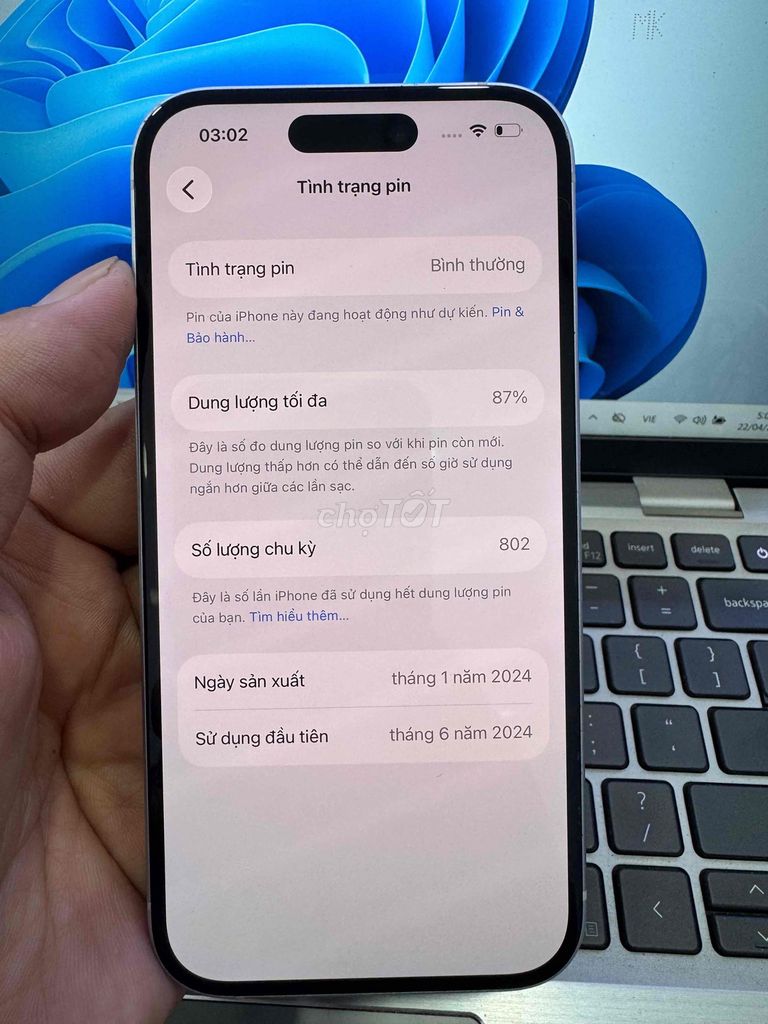 iPhone 15 128GB Xanh 98%. Mua bán Điện thoại tại Quận 6 Tp Hồ Chí Minh được đăng bởi QUỐC THIÊN BÁN GÓP 0 ĐỒNG  hình 1