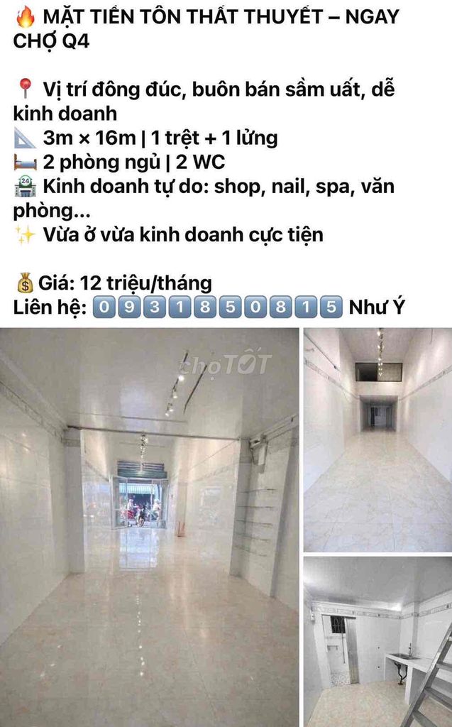 🏠 PHÒNG TRỌ – NHÀ NGUYÊN CĂN Q4 CẦN CHO THUÊ
