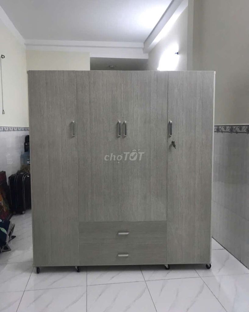 TỦ NHỰA ĐÀI LOAN 4 CÁNH MÀU VÂN GỖ SỒI. Mua bán Tủ, kệ gia đình tại Quận Bình Thạnh Tp Hồ Chí Minh được đăng bởi Tủ nhựa đài loan hoàng quân hình 1
