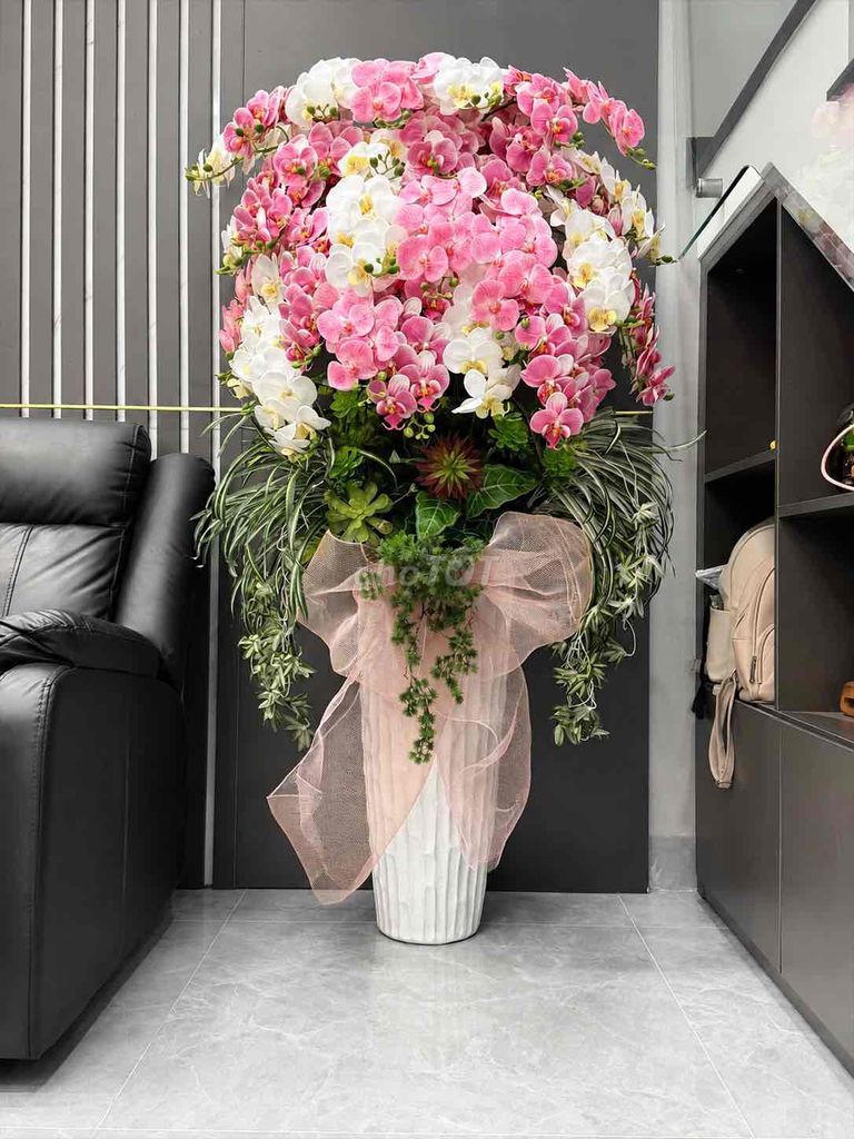 Chậu hoa giả Lan hồ điệp Hồng, Trắng. Mua bán Cây cảnh, đồ trang trí tại Huyện Hóc Môn Tp Hồ Chí Minh được đăng bởi Hứa văn linh hình 1