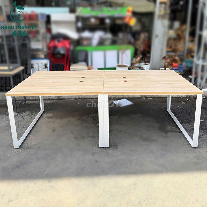 Bàn Họp Mặt Gỗ Khung Sắt 1m2 Đẹp