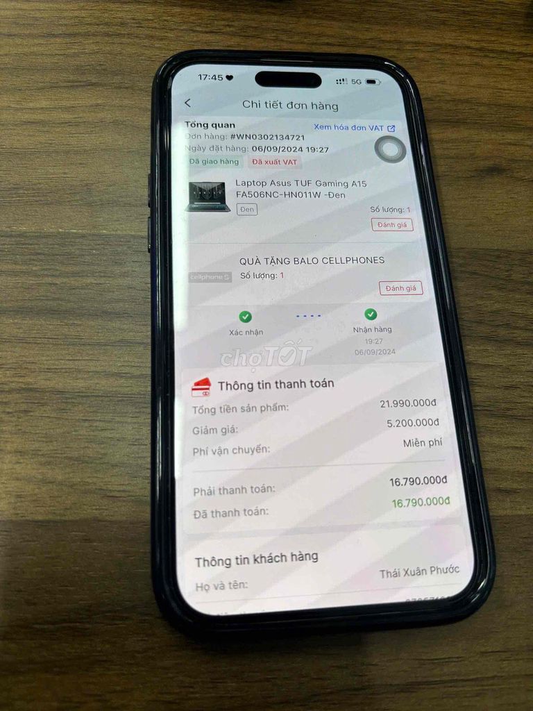 Asus TUF A15 R5 7535HS 8GB/512GB. Mua bán Laptop tại Quận Gò Vấp Tp Hồ Chí Minh được đăng bởi Phạm Quang Đạt hình 1