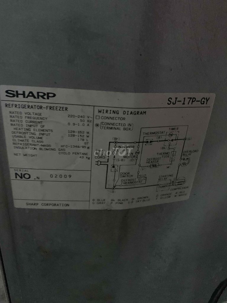 Tủ lạnh Sharp SJ-17P-GY 178 lít Trắng. Mua bán Tủ lạnh tại Quận Bắc Từ Liêm Hà Nội được đăng bởi Anh thi hình 1