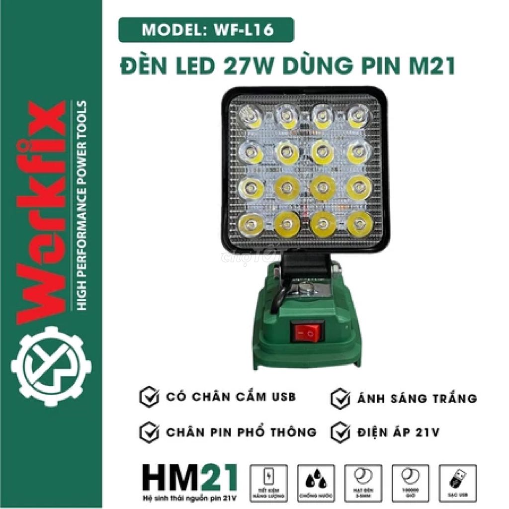 Đèn LED dùng pin Workfix 16 bóng led siêu sáng