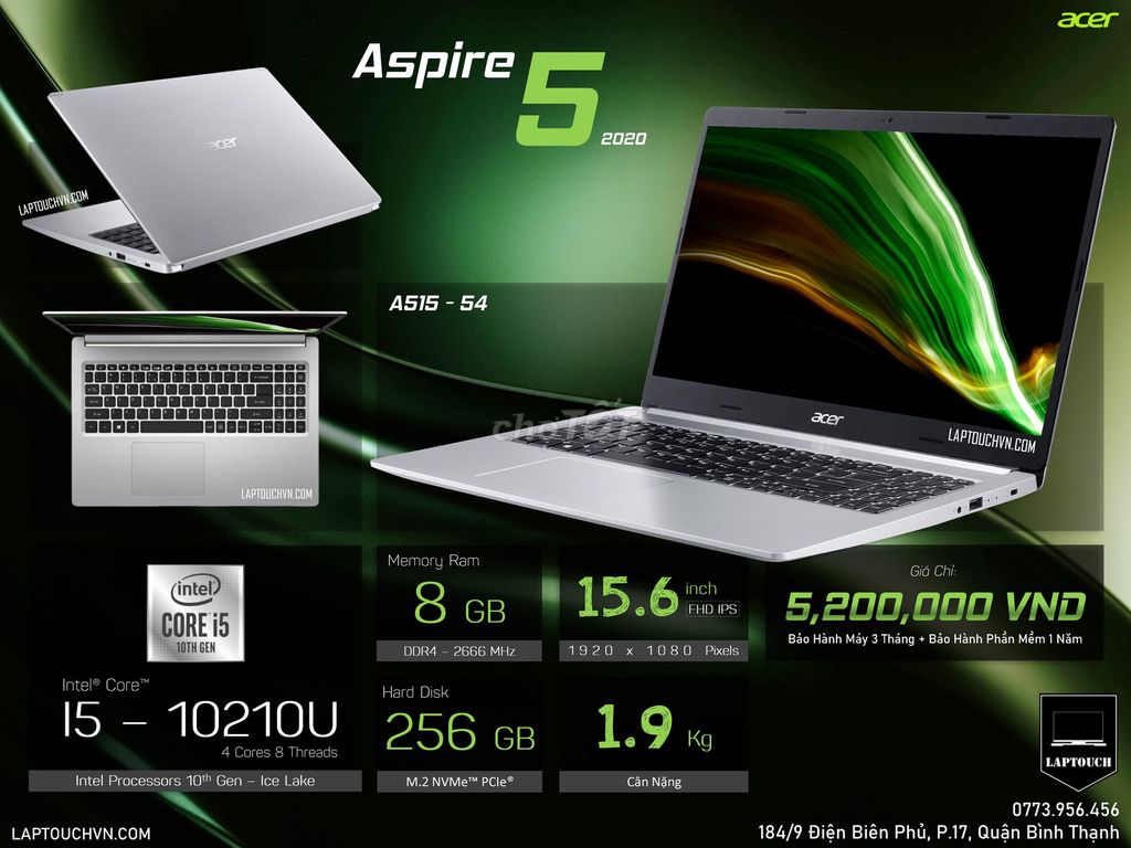 Acer Aspire 5 2020 [ A515-54 ]. Mua bán Laptop tại Quận Bình Thạnh Tp Hồ Chí Minh được đăng bởi Cửa Hàng Máy Tính Laptouch VN hình 1