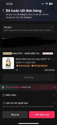 Thức ăn cho mèo S2PET V1 Plus 5kg