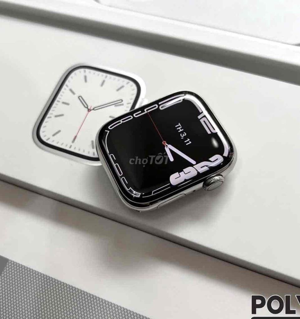 Apple Watch Series 7 45mm Thép Kính Saphia cực đẹp. Mua bán Thiết bị đeo thông minh tại Quận Bình Tân Tp Hồ Chí Minh được đăng bởi POLY STORE APPLE hình 1