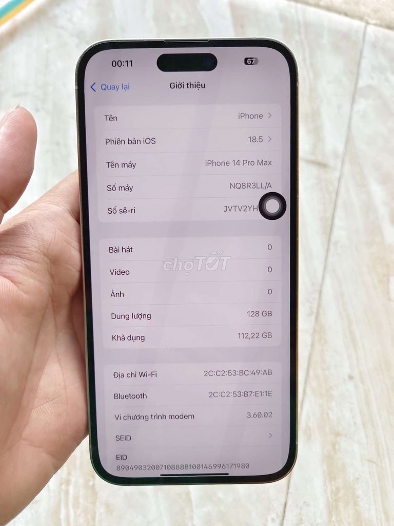 Apple iPhone 14 Pro Max 128GB Trắng Mỹ. Mua bán Điện thoại tại Quận Cái Răng Cần Thơ được đăng bởi Nguyen Huu Giau hình 1
