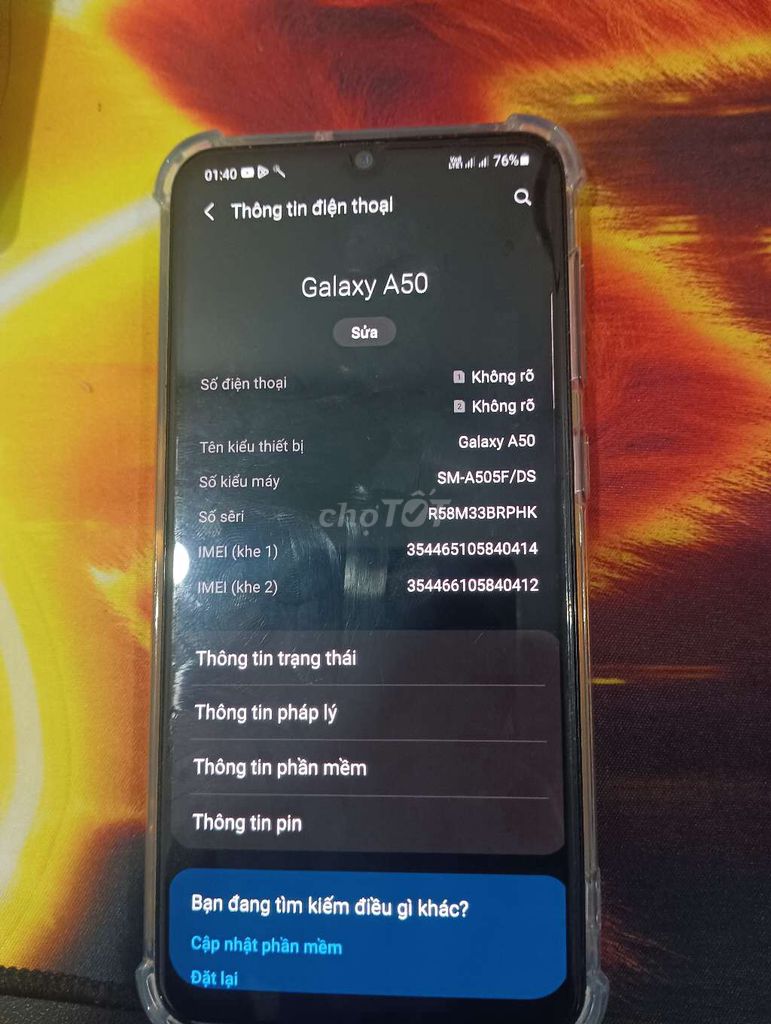 Samsung Galaxy A50 mất vân tay. Mua bán Điện thoại tại Quận Hoàng Mai Hà Nội được đăng bởi Hoang Long hình 1