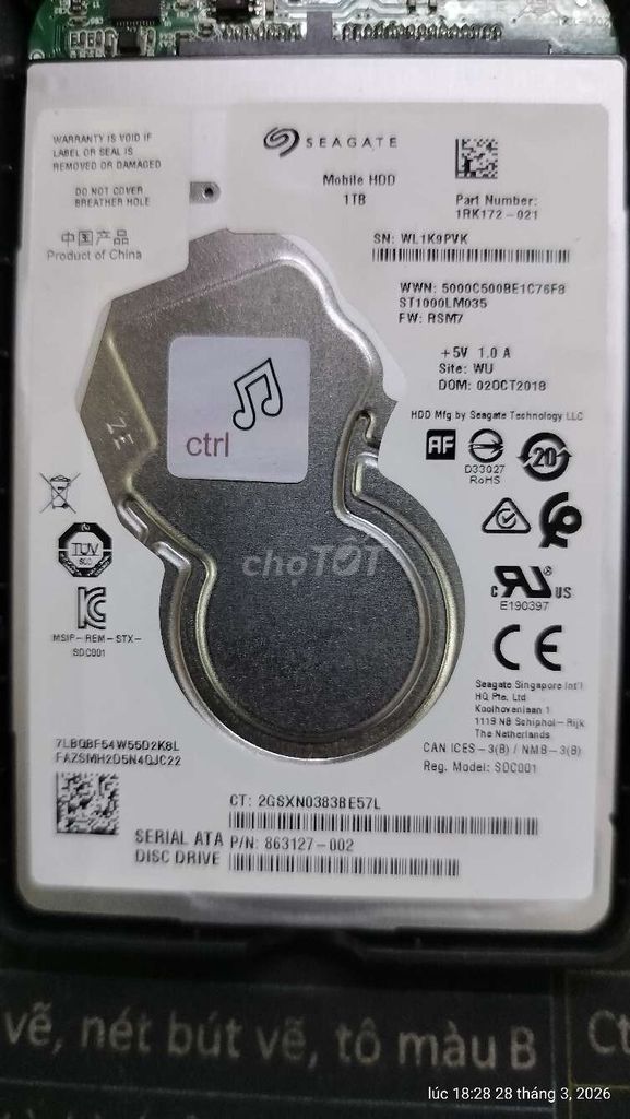 Ổ cứng Seagate Mobile HDD 1TB. Mua bán Linh kiện (RAM, Card...) tại Huyện Cần Giuộc Long An được đăng bởi TayNinhProLA hình 1