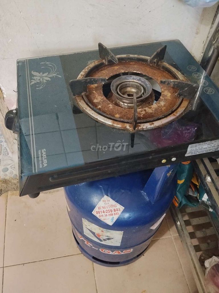 Vỏ bình ga + bếp đơn. Mua bán Bếp, lò, đồ điện nhà bếp tại Quận Bình Thạnh Tp Hồ Chí Minh được đăng bởi Anh Huy hình 1