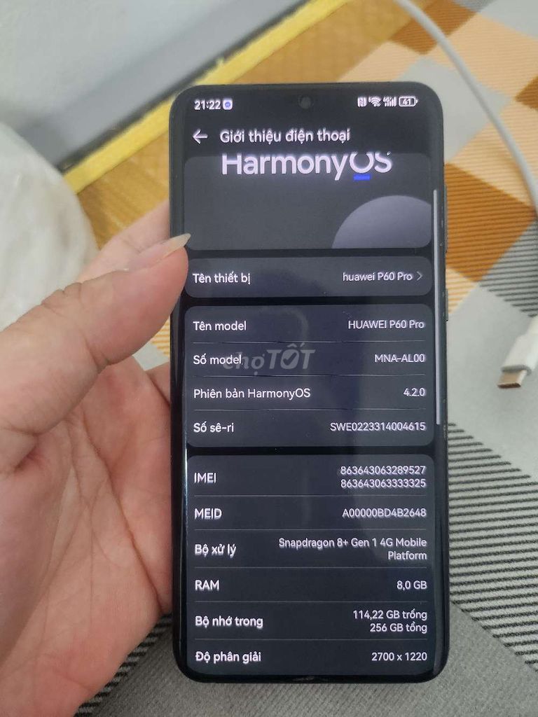 Huawei P60 Pro 256GB Xám. Mua bán Điện thoại tại Quận Bắc Từ Liêm Hà Nội được đăng bởi Đức hình 1