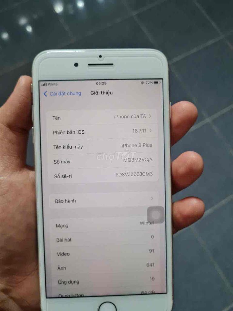 iPhone 8 Plus 64GB Trắng. Mua bán Điện thoại tại Thành phố Phúc Yên Vĩnh Phúc được đăng bởi Ngô Anh Tuấn Anh hình 1